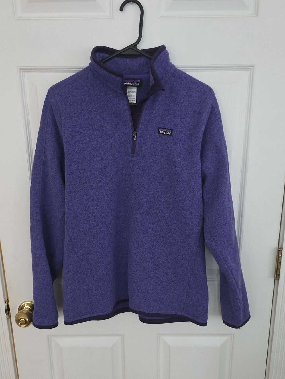 Patagonia Women's Heathered Purple 1/4 Zip Fleece Pullover Size L